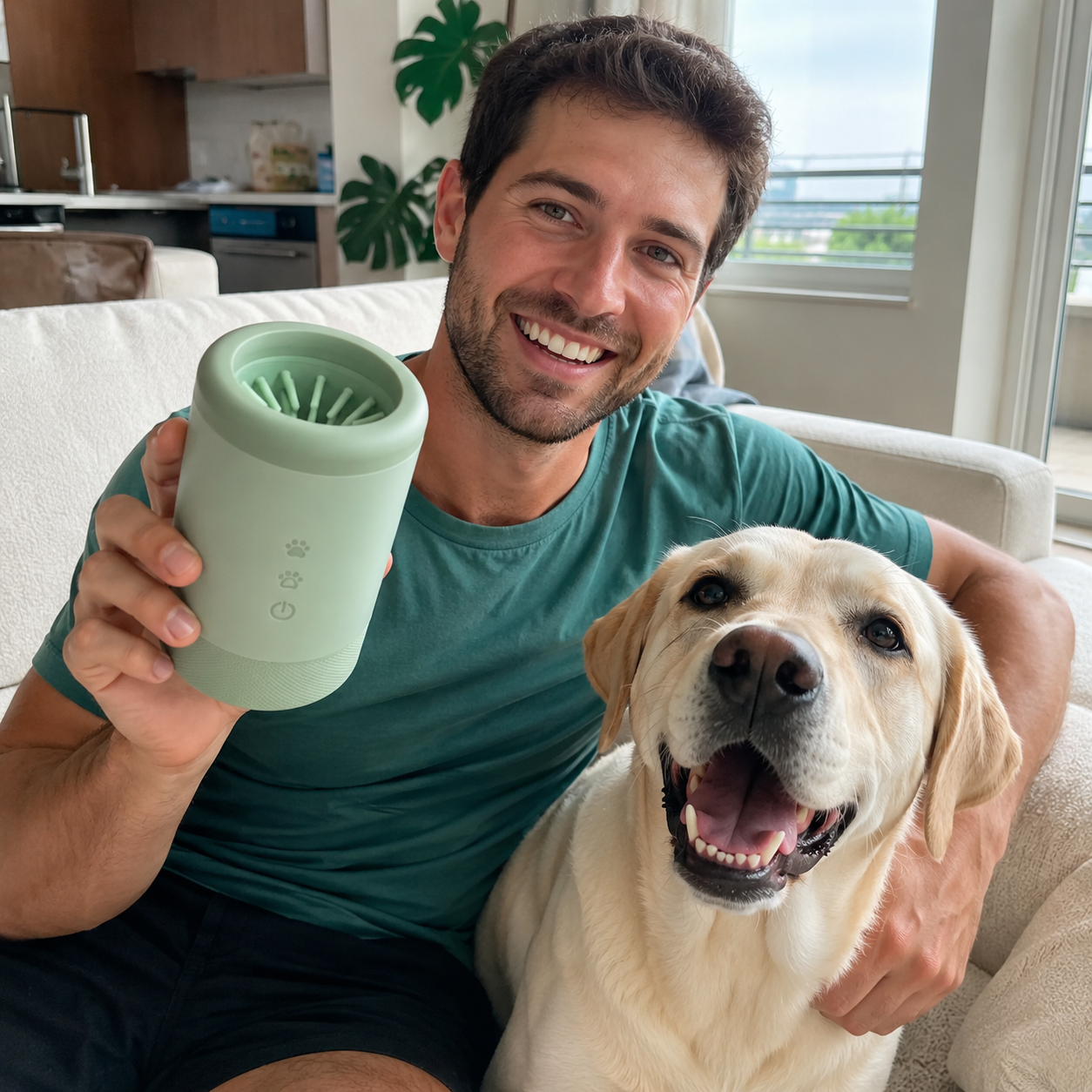 Happy pet parent